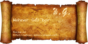 Wehner Gábor névjegykártya